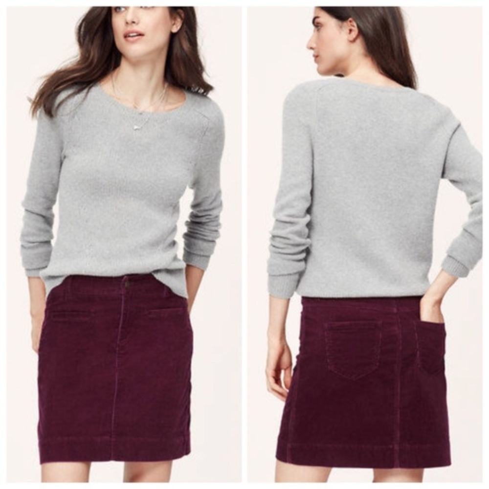 Women's Mini Corduroy Skirt in Deep Burgundy